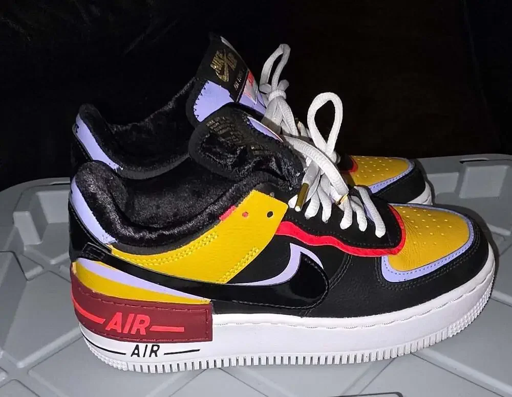 Nike Women's Air Force 1 Shadow Sisterhood Dark Sulfur DO6114-700 Size 6
